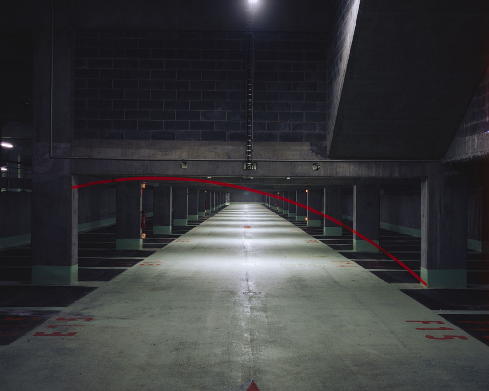 Arc de cercle, orange fluo, Lille, France, 1994, Palais des Congrès