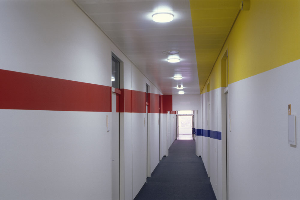 1998 Mai Commande Siège central Allianz, Berlin «Jaune,Rouge,Bleu pour couloir» ©André Morin
