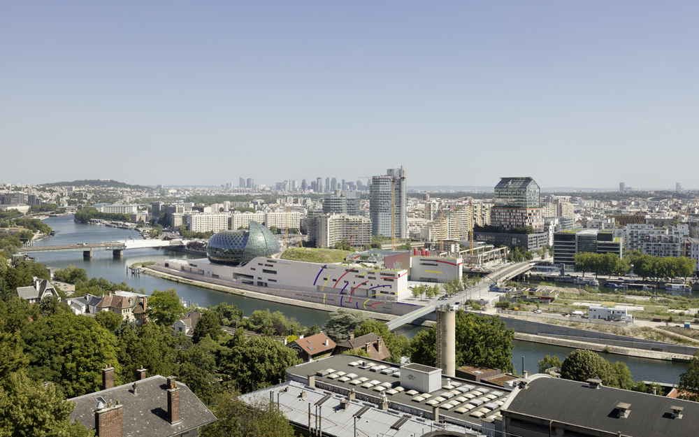Arcs d’ellipses, jaunes rouges et bleus, Boulogne-Billancourt, France, 2020, Exposition: "Les extatiques" La Seine Musicale, Ile Seguin