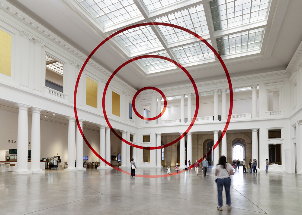 Trois cercles concentriques pour l’Atrium, Palais des Beaux-Arts, Lille, France, 2025, Exposition: "Eclats en échos"