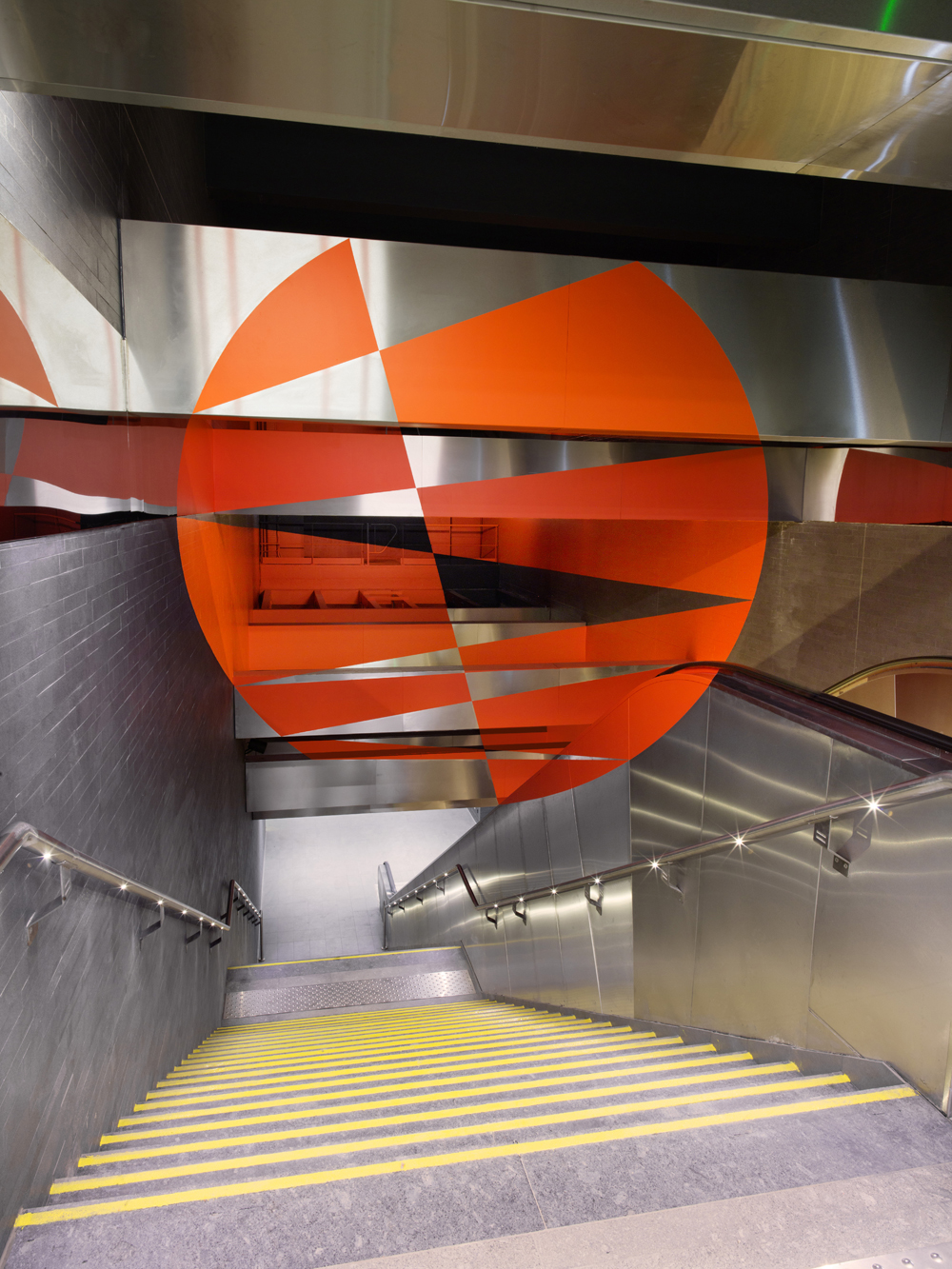 Zig Zag dans le disque, Collection du Patrimoine Artistique Tisseo Collectivité, Toulouse, 2020, Station Jean Jaurès, métro ligne A , Toulouse